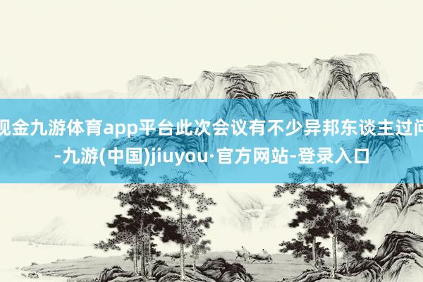 现金九游体育app平台此次会议有不少异邦东谈主过问-九游(中国)jiuyou·官方网站-登录入口