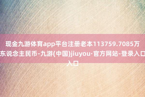 现金九游体育app平台注册老本113759.7085万东说念主民币-九游(中国)jiuyou·官方网站-登录入口
