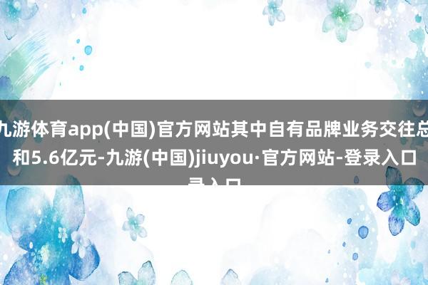 九游体育app(中国)官方网站其中自有品牌业务交往总和5.6亿元-九游(中国)jiuyou·官方网站-登录入口