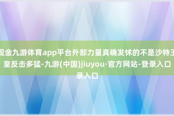 现金九游体育app平台外部力量真确发怵的不是沙特王室反击多猛-九游(中国)jiuyou·官方网站-登录入口