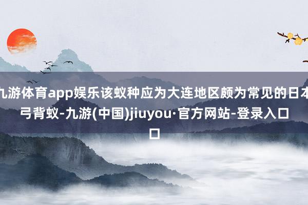 九游体育app娱乐该蚁种应为大连地区颇为常见的日本弓背蚁-九游(中国)jiuyou·官方网站-登录入口