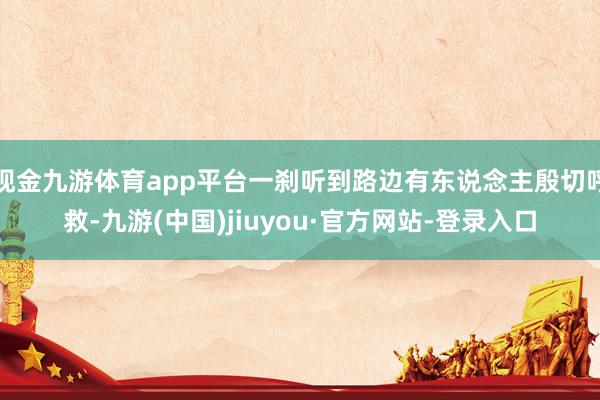 现金九游体育app平台一刹听到路边有东说念主殷切呼救-九游(中国)jiuyou·官方网站-登录入口