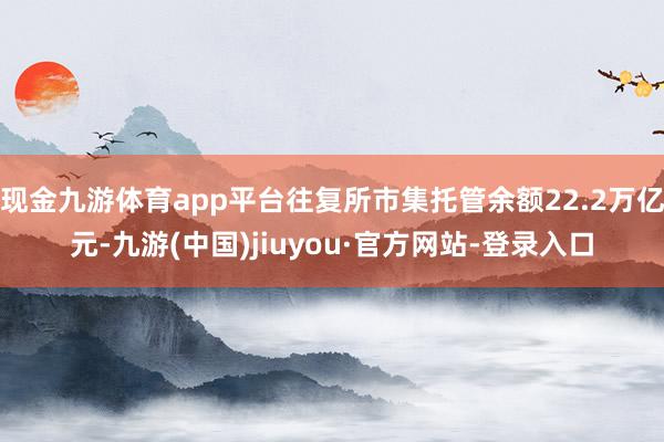 现金九游体育app平台往复所市集托管余额22.2万亿元-九游(中国)jiuyou·官方网站-登录入口
